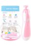 Baby Nail Trimmer Electric No Sharp Claws Hurt, Baby Nail File Kit Manicure Set,6 in 1 Safety Cutter Trimmer Clipper for Toes and Fingers Pink