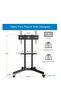 Mobile TV Cart with Wheels for 32-65 Inch LCD LED Plasma Flat Screen TVs - Height Adjustable - 4