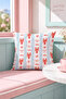 Red Lobster Striped Marine Decorative Throw Pillow Cover Summer Balcony Decor 43X43 cm - 6