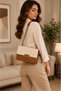 Leather Shoulder Bag with Matching Wallet | Women's Crossbody Chain Handbag | Premium Leather Purse | 25 × 17 × 7 cm - 2