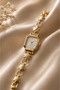 Goldas Women Gold Star Bracelet Watch Square Case with White Dial Steel Chain Luxury Vintage Elegant Female Wristwatch 2026 - 3