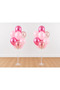 Transparent Pink Chrome Pink Rose Gold Sequin 14 Balloons 7 Balloon Stand 2 Pieces