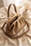 Nostalgic Design Bag with Clip Lock and Long Strap - Mink - 2