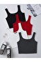 Women's 4-Pack Cotton Camisole Ribbed Body-Fitting Square Neck Thick Strap Undershirt Crop