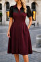 Timeless Elegance Women's Button Front Short Sleeve Crepe Dress - 4