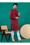 Mens Thread & Sequins Work Cotton Kurta Set - 5