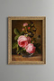 Roses in Glass Vase - Vintage Patterned Painting - Fine Model