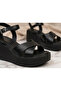 Women's Wedge Sole Cross Strap Sandals - 2