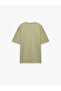 Cotton Short Sleeve Fabric Detailed Crew Neck Oversize T-Shirt - 4