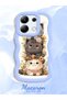 Redmi Note 13 4g Compatible Case with Camera Protector Blue Silicone Couple Phone Case Cat Pattern - 2