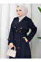 Double Button Windbreaker Hijab Trench Coat Rc3143 - 7