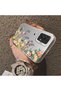 Samsung Galaxy A72 Compatible Silicone Edge Hard Back Case Couple Phone Case with Floral Pattern - 4