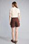 Linen Blend Straight Leg Belted Mini Shorts H5894Ax26Sm - 5