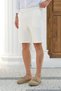 Ecru Men's Cotton Shorts with Elastic Waist, Zipper and Pockets, Casual Sports Shorts - 2