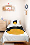 Minimal Cat Yellow Young Room Single Pique Set-Black Modern 160X220Cm Quilted Bedspread - 6