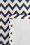 Navy Blue Zigzag Geometric Youth Room Single Pique Set - Mint 160X220 cm Quilted Bedspread - 7