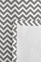 Gray Zigzag Geometric Youth Room Single Pique Set-Modern White 160X220Cm Quilted Bedspread - 7