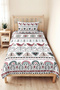 Bohemian Bird Pink Young Room Single Pique Set - Ethnic Mint 160X220 cm Quilted Bedspread - 5