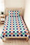 Geometric Navy Blue Youth Room Single Pique Set - Mint Salmon 160X220 cm Quilted Bedspread - 5