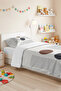 Geometric Gray Modern Young Room Single Pique Set-Ecru Mink 160X220 cm Quilted Bedspread - 5