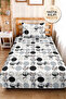 Geometric Gray Young Room Single Pique Set-Modern Black and White 160X220 cm Quilted Bedspread