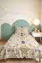 Geometric Bohemian Beige Young Room Single Pique Set - Lilac Ethnic 160X220 cm Quilted Bedspread - 4