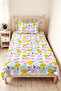 Floral Pastel Pink Young Room Single Pique Set - Yellow Mint 160X220 cm Quilted Bedspread - 2