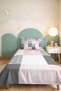 Pink Girls' Pique Set with Hearts and Polka Dots-Patchwork Gray Pastel Baby Room Bedspread-160X220 cm - 4