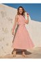 Red and White Striped Midi Skirt and Sleeveless Crop Blouse Set - 3