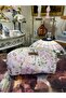 Women's Floral Patterned Makeup Bag Pink Fluffy Bag Organizer, Skincare Bag, 100% Cotton