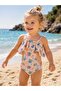 Girl's Open-Side One-Piece Swimsuit Sea Beach Pool Swimwear 1-2 2-3 3-4 4-5 5-6 Age Matching Patterned Digital Print Fabric