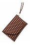 Brown Polka Dot Women's Clutch Bag with Curved Cover Portfolio Handbag - 3