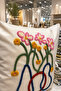 Punch Embroidered Throw Pillow Cover - 43*43 cm - Flower - Pnk001 - 3