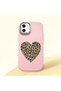 iPhone 12 Mini Compatible Case Camera Protector Pink Silicone Couple Phone Case Heart Pattern