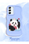 Samsung Galaxy S21 Fe Compatible Case Camera Protector Blue Silicone Couple Phone Case Panda Pattern - 2
