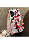 iPhone 16 Plus Compatible Silicone Edge Hard Back Case Couple Phone Case with Floral Pattern - 3