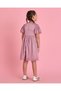 Girls Purple Satin Balloon Sleeve Dress - 3