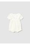 Baby Girl Knitted Short Jumpsuit T-Shirt Set White 1637 - 3