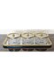 Wicker Frame Gold-Silver Bowl Set with Tray & Sugar Bowl & Serving Dish & Snack Bowl - with Cut-Out Bowl - 2