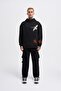 Men's Embroidery Bird Hooded Sweatshirt Black - 5