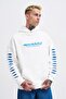 Men's Ripped Effects Sleeves Hooded Sweatshirt Ecru