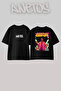 Kanye West_6 Design Printed Oversize Black T-Shirt