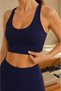 Women's Purple Cross Strap Padded Sports Bra Yoga Pilates Bustier - 3