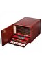 Leuchtturm Money Safe, 10 Drawer Capacity, Mahogany Color