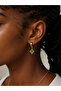 Malachite Green Stone Star Charm Gold Plated Steel Hoop Earrings - 3