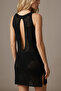 Women's Basic Back Detailed Sleeveless Beach Style Knitwear Short Dress Pareo - 3