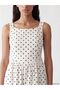 Xside Ecru Polka Dot Waist-Slit Corset Dress - 2
