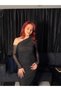 Midi Length Lycra Tulle Detailed Dress - 2