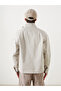 Beige stand collar men's jacket - 5