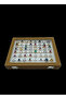 Glass Cover Leather Fabric Coffee-White Color 34 cm / 24 cm Sausage Ring Display Stand